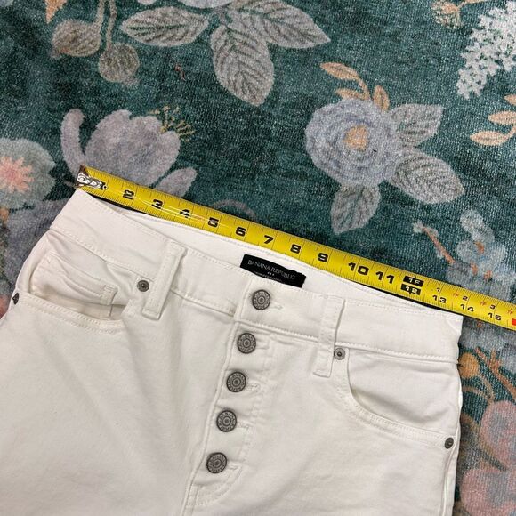Banana Republic Jeans Womens Size 27 White Cropped Bootcut Button Fly High Rise - Picture 12 of 13